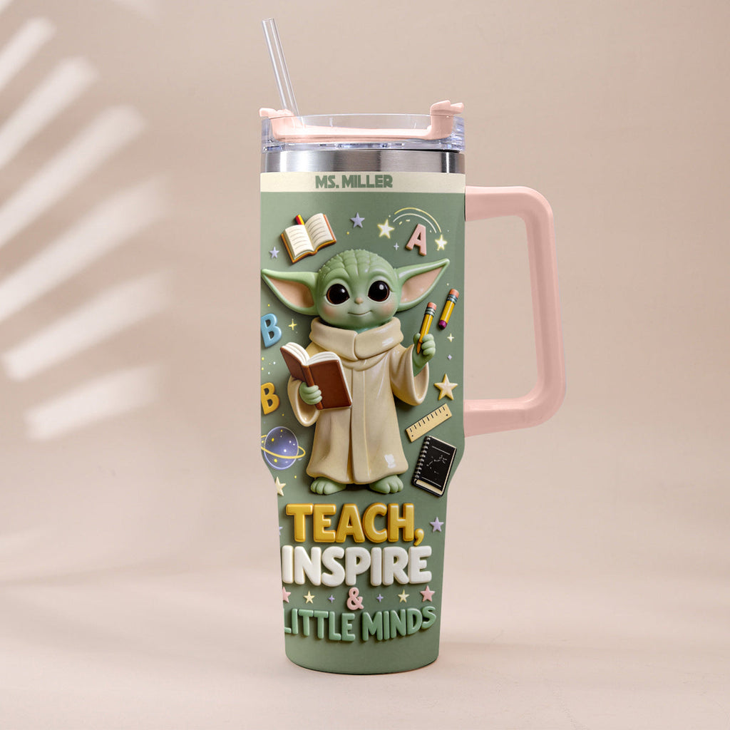 Personalized Tumbler with Plush Charm for Teacher Gift Tumbler With Plush Charm GradoCreations