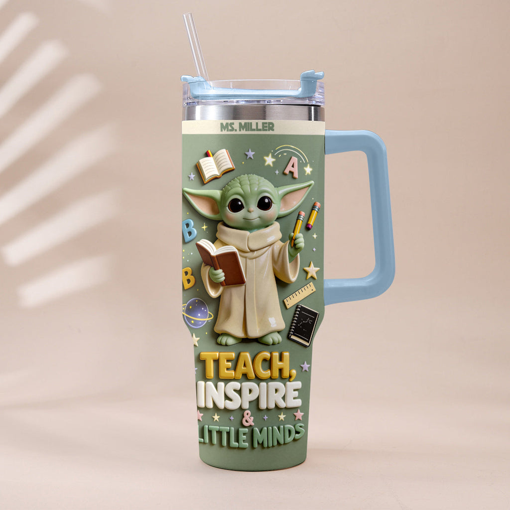Personalized Tumbler with Plush Charm for Teacher Gift Tumbler With Plush Charm GradoCreations