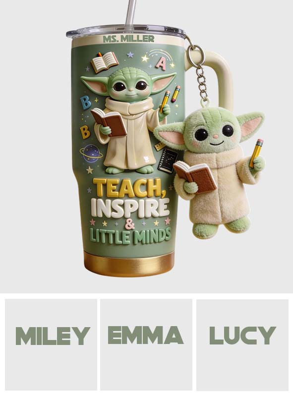 Personalized Tumbler with Plush Charm for Teacher Gift Tumbler With Plush Charm GradoCreations