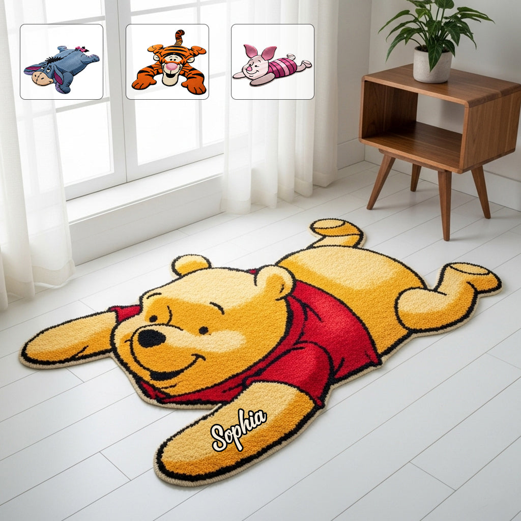 Personalized Tufted Rug Honey Bear Character Gift for Family Tufted Rug GradoCreations