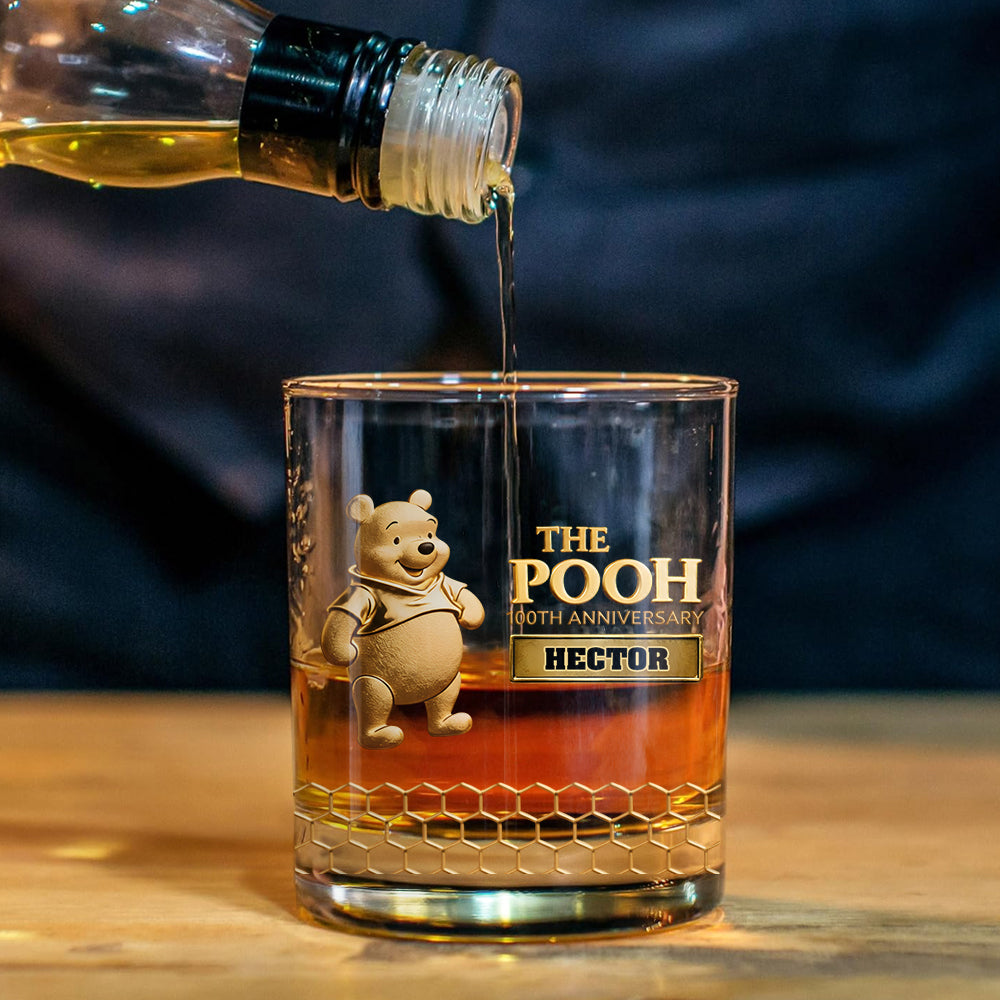 Personalized Yellow Bear Whiskey Decanter Set Custom Name Gift for Him Whiskey Decanter Set GradoCreations