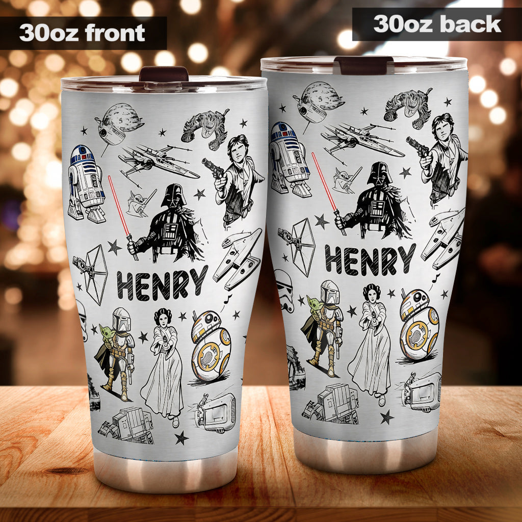 Personalized Star Wars Tumbler with Custom Name Gift for Fans Tumbler GradoCreations
