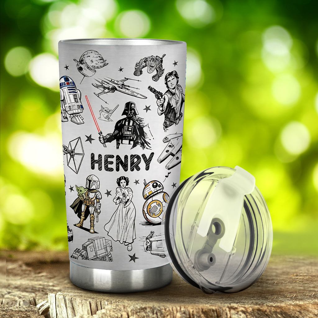 Personalized Star Wars Tumbler with Custom Name Gift for Fans Tumbler GradoCreations