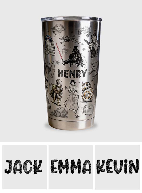 Personalized Star Wars Tumbler with Custom Name Gift for Fans Tumbler GradoCreations