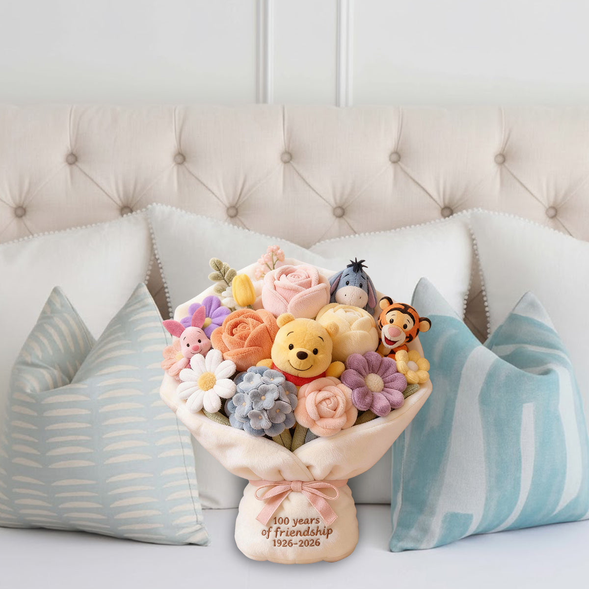 Personalized Faux Fur Shaped Pillow Bouquet Gift for Friends Faux Fur Shaped Pillow GradoCreations