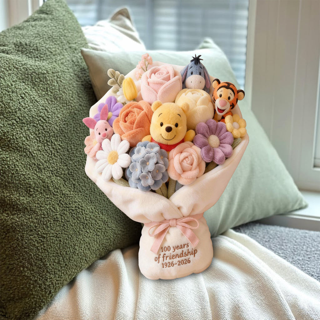 Personalized Faux Fur Shaped Pillow Bouquet Gift for Friends Faux Fur Shaped Pillow GradoCreations