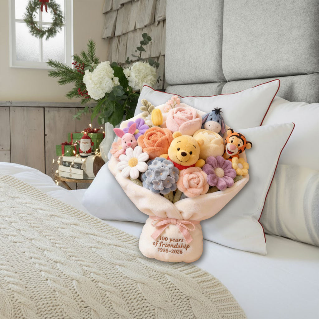 Personalized Faux Fur Shaped Pillow Bouquet Gift for Friends Faux Fur Shaped Pillow GradoCreations