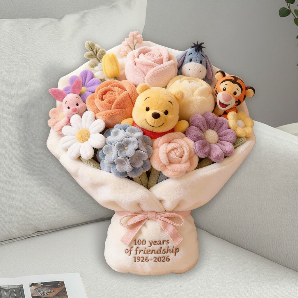 Personalized Faux Fur Shaped Pillow Bouquet Gift for Friends Faux Fur Shaped Pillow GradoCreations