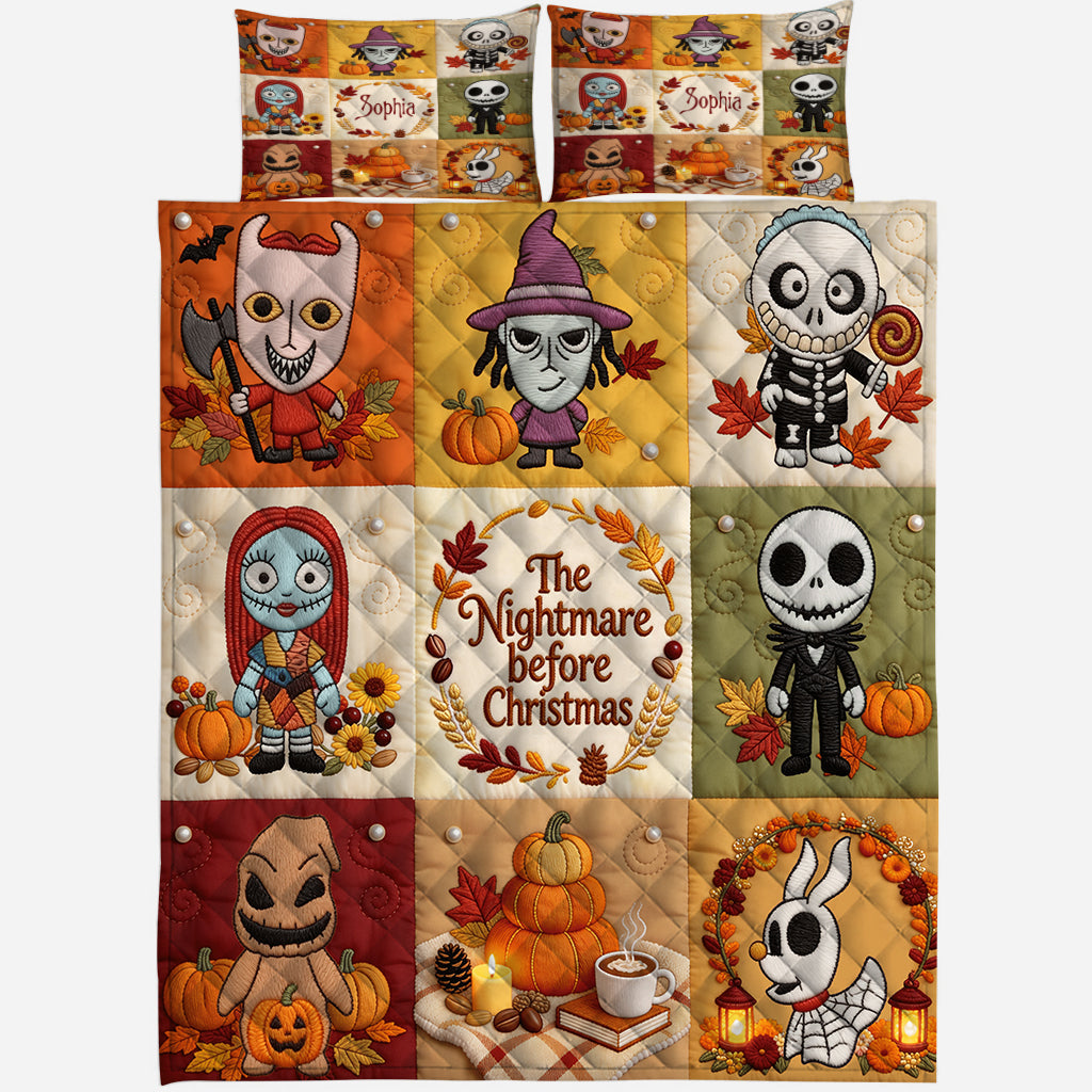 Personalized Nightmare Before Christmas Quilt Set for Kids Quilt Set GradoCreations
