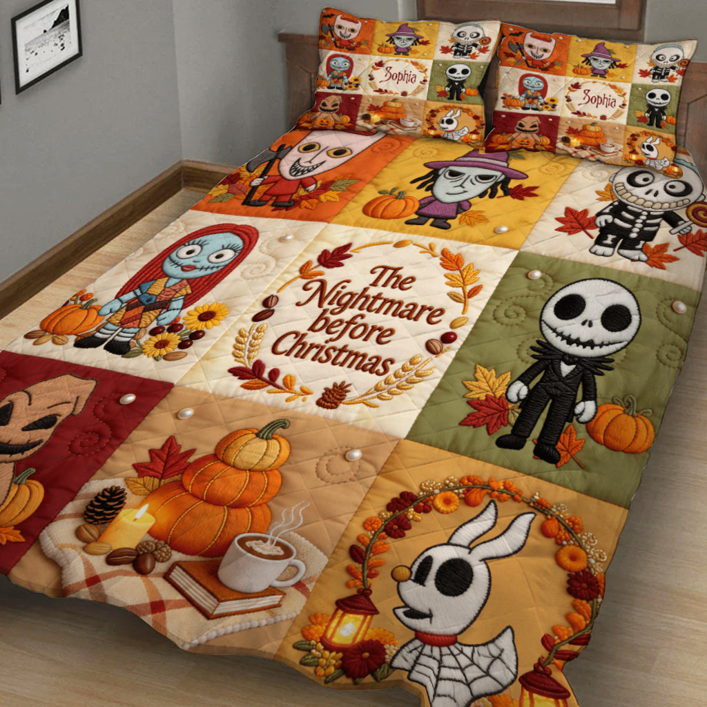 Personalized Nightmare Before Christmas Quilt Set for Kids Quilt Set GradoCreations
