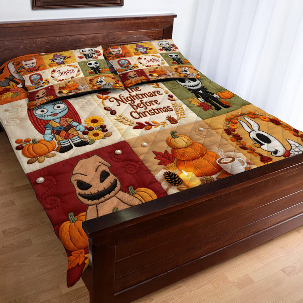 Personalized Nightmare Before Christmas Quilt Set for Kids Quilt Set GradoCreations