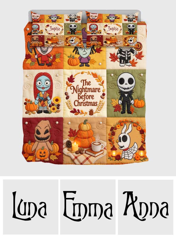Personalized Nightmare Before Christmas Quilt Set for Kids Quilt Set GradoCreations