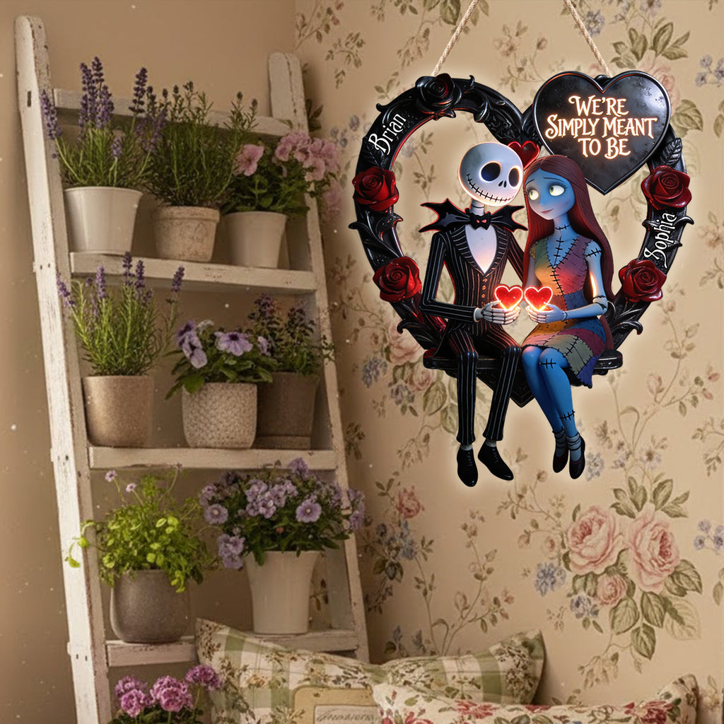 Personalized Nightmare Before Christmas LED Acrylic Sign Gift for Couples LED Light Acrylic Sign GradoCreations