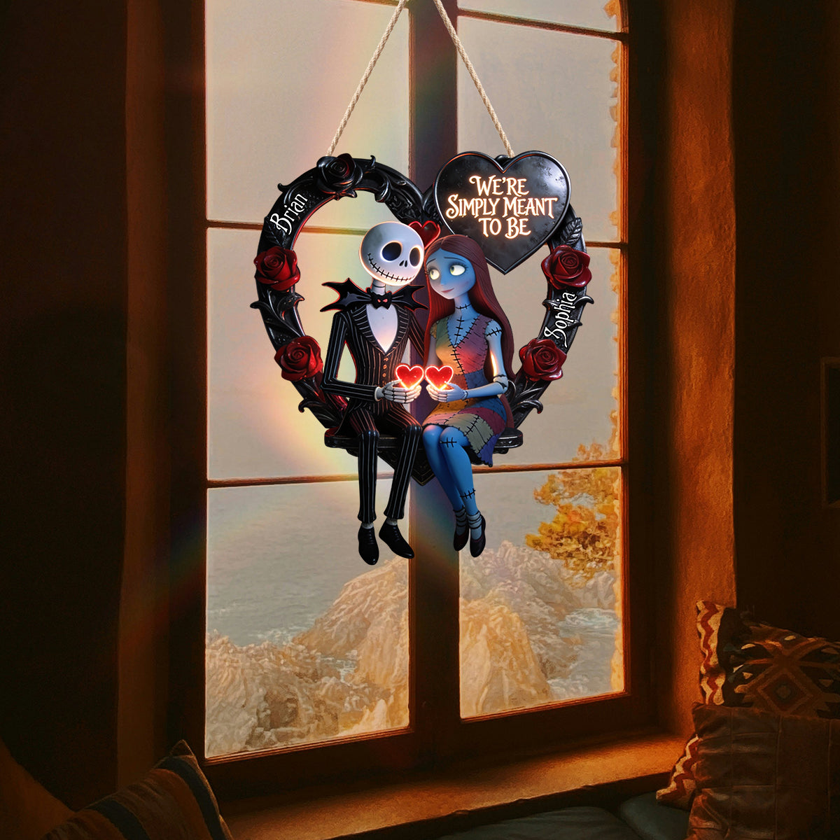 Personalized Nightmare Before Christmas LED Acrylic Sign Gift for Couples LED Light Acrylic Sign GradoCreations