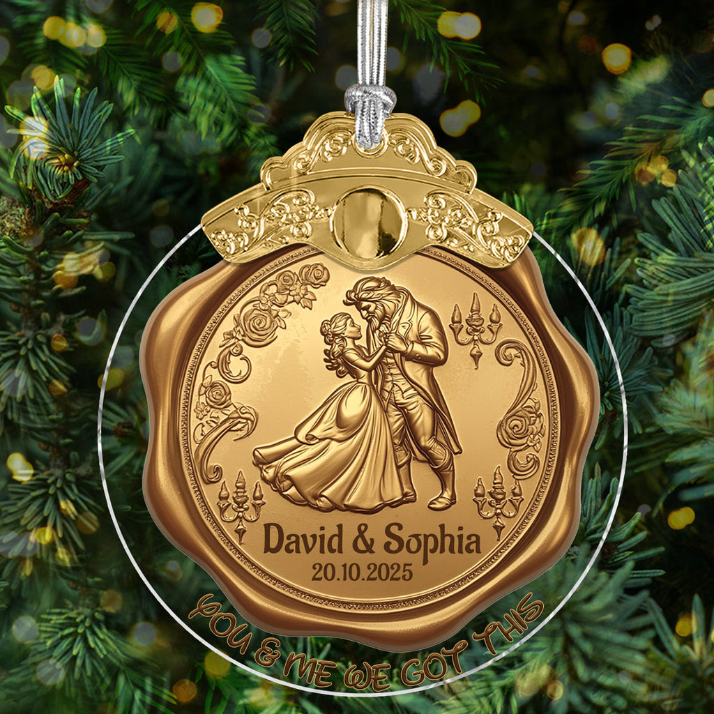 Personalized Vintage Ornament for Couples with Custom Names | Christmas Gift Vintage Ornament GradoCreations