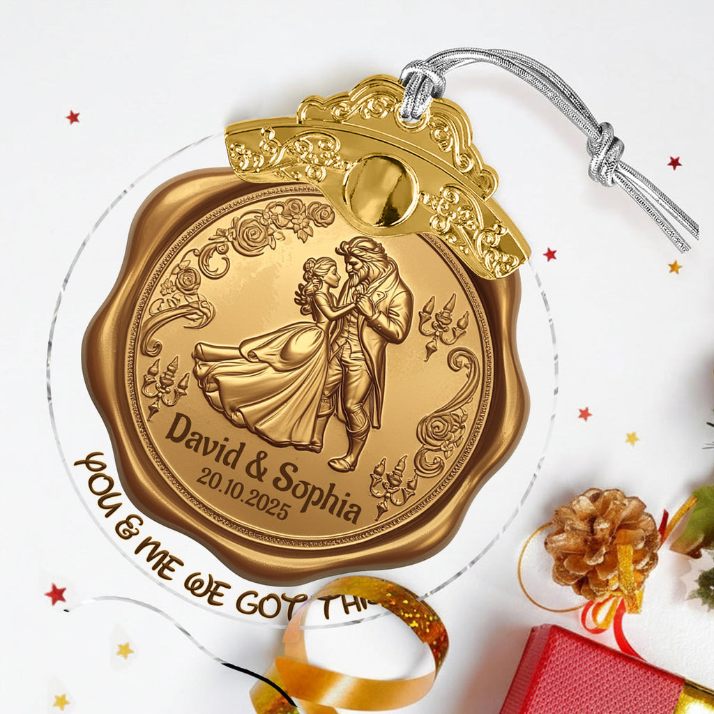 Personalized Vintage Ornament for Couples with Custom Names | Christmas Gift Vintage Ornament GradoCreations