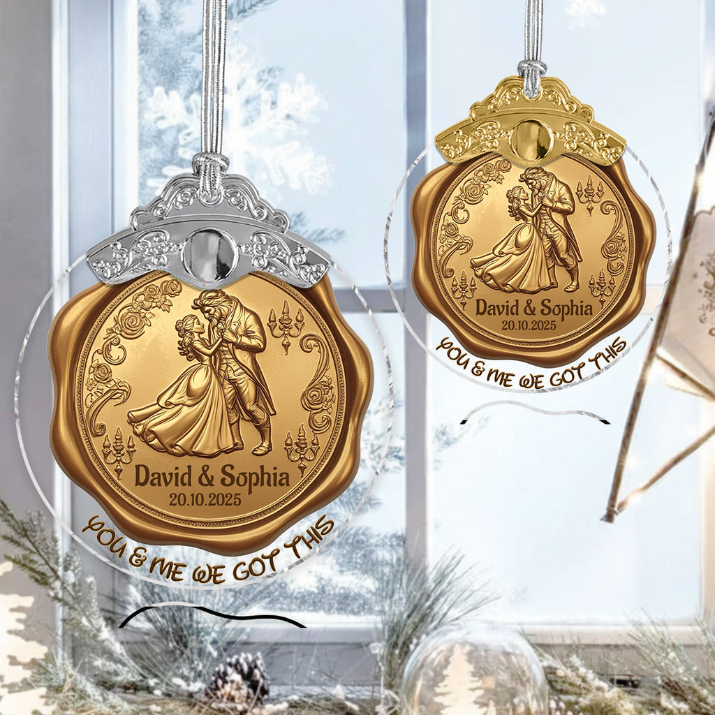 Personalized Vintage Ornament for Couples with Custom Names | Christmas Gift Vintage Ornament GradoCreations