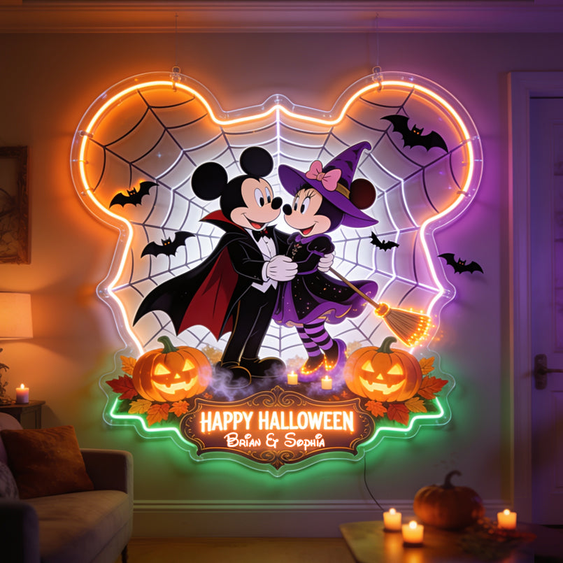 Personalized Halloween Mouse Neon LED Light Sign Decor Neon LED Light Sign GradoCreations