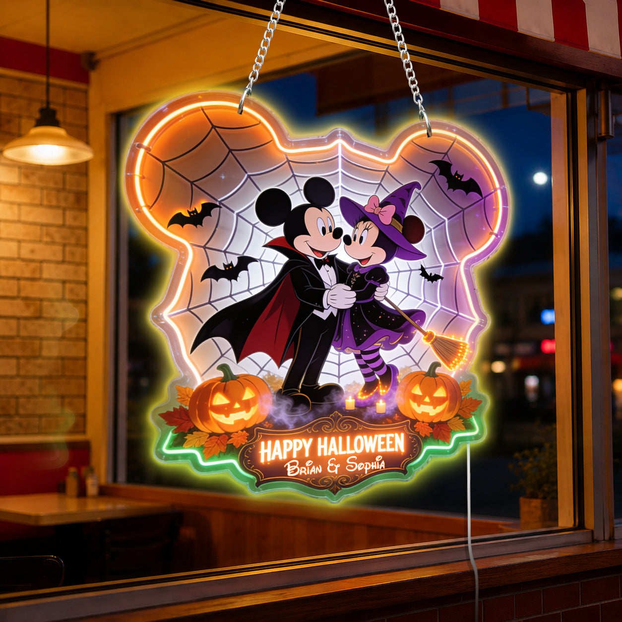 Personalized Halloween Mouse Neon LED Light Sign Decor Neon LED Light Sign GradoCreations