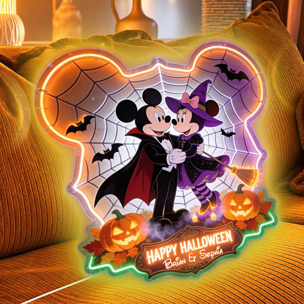 Personalized Halloween Mouse Neon LED Light Sign Decor Neon LED Light Sign GradoCreations