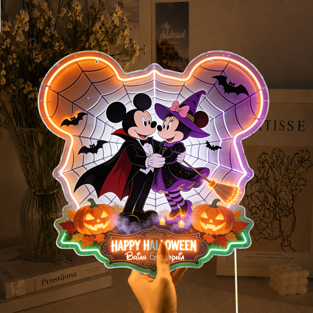 Personalized Halloween Mouse Neon LED Light Sign Decor Neon LED Light Sign GradoCreations