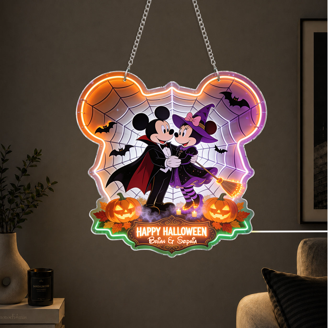 Personalized Halloween Mouse Neon LED Light Sign Decor Neon LED Light Sign GradoCreations