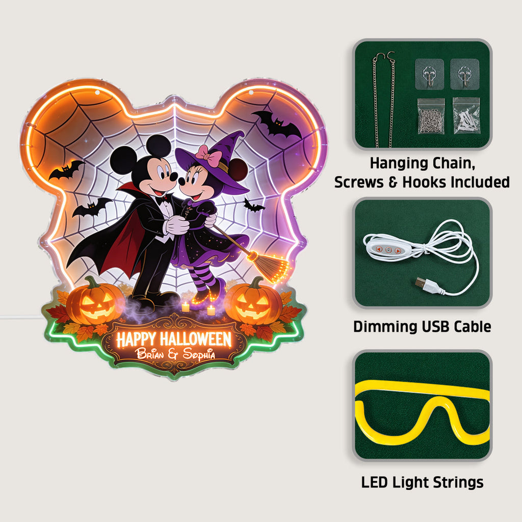 Personalized Halloween Mouse Neon LED Light Sign Decor Neon LED Light Sign GradoCreations