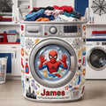 Personalized Quilted Laundry Basket with Spider-Man Design for Kids | GradoCreations Quilted Laundry Basket GradoCreations