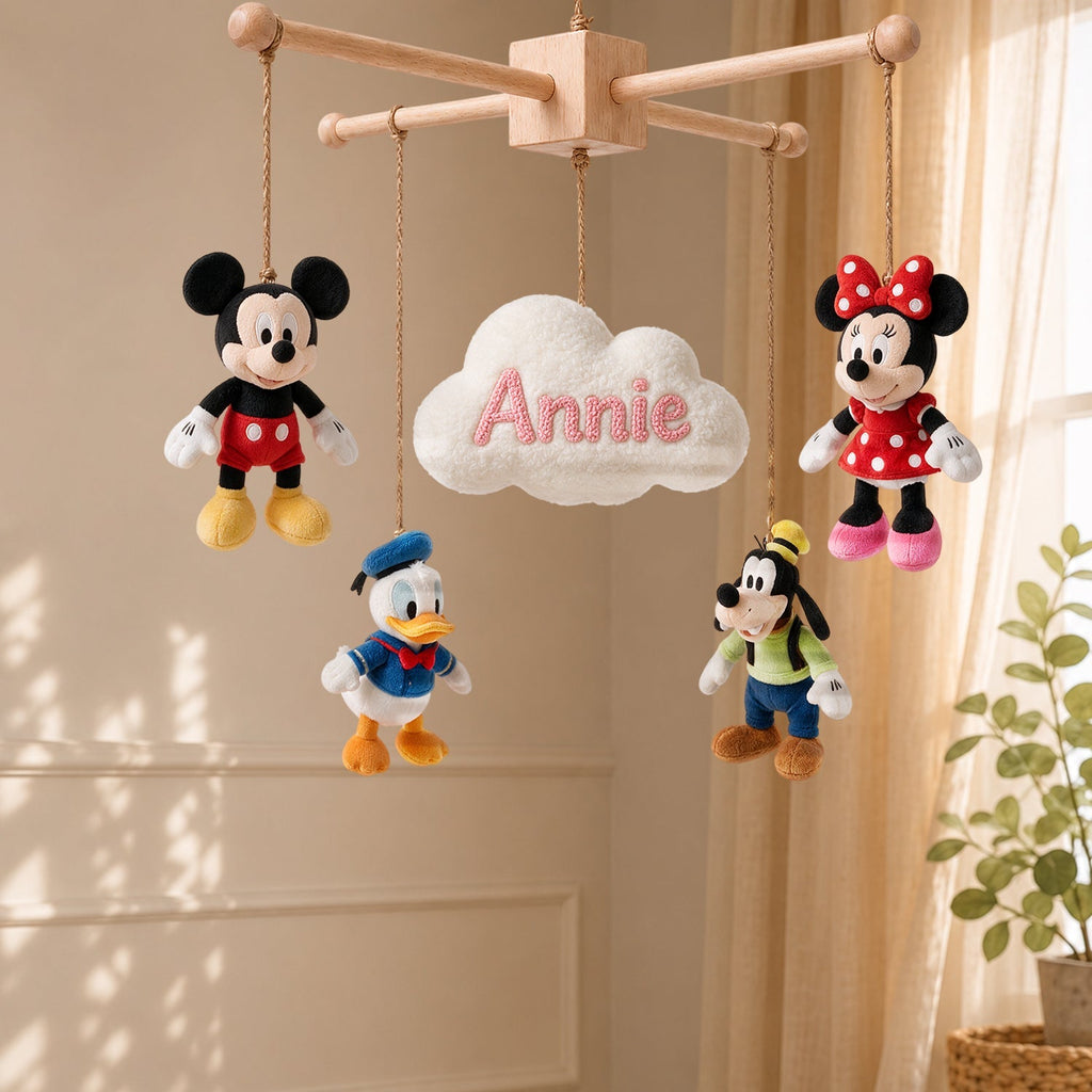 Personalized Plush Disney Crib Mobile with Name Custom Gift for Baby Crib Mobile GradoCreations