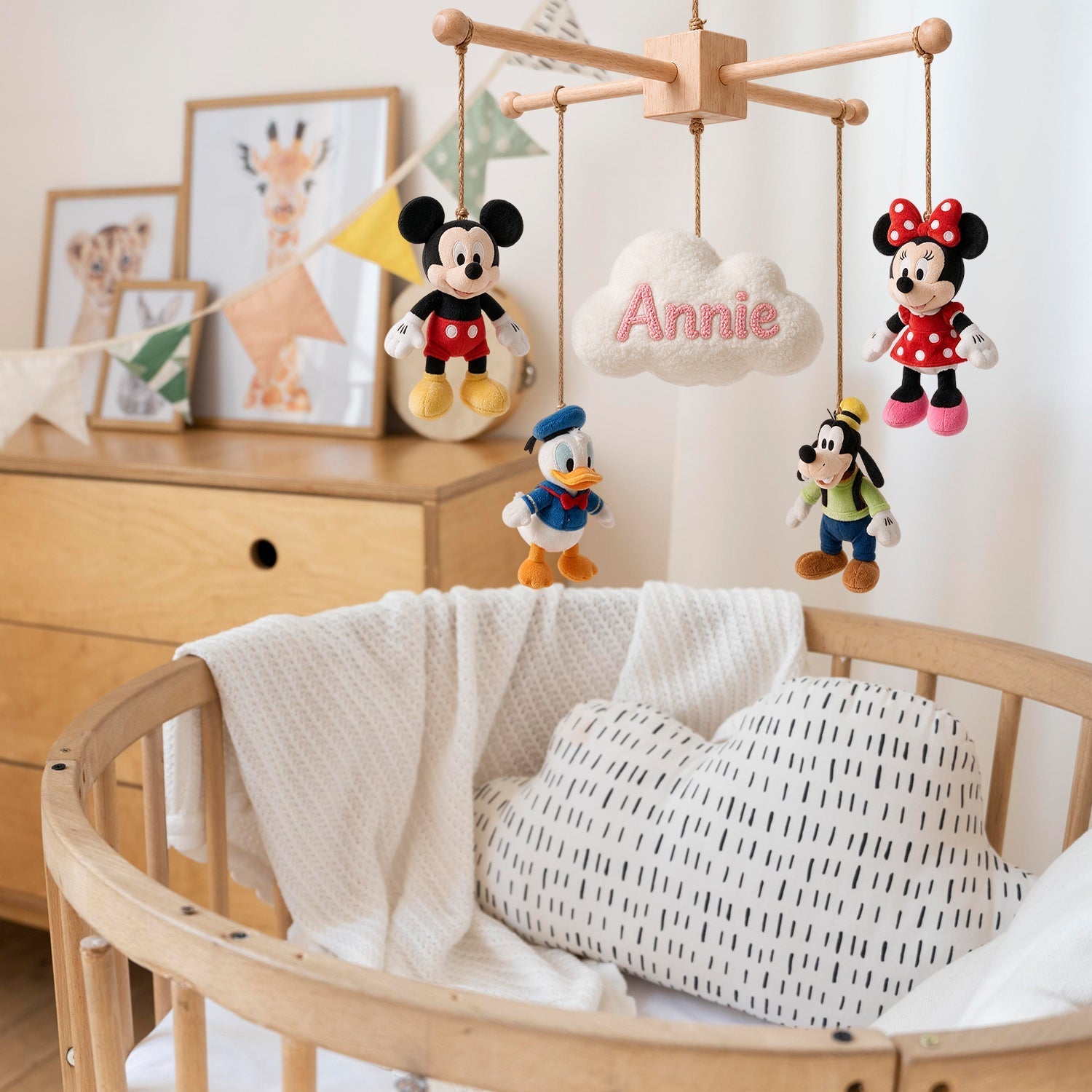 Personalized Plush Disney Crib Mobile with Name Custom Gift for Baby Crib Mobile GradoCreations