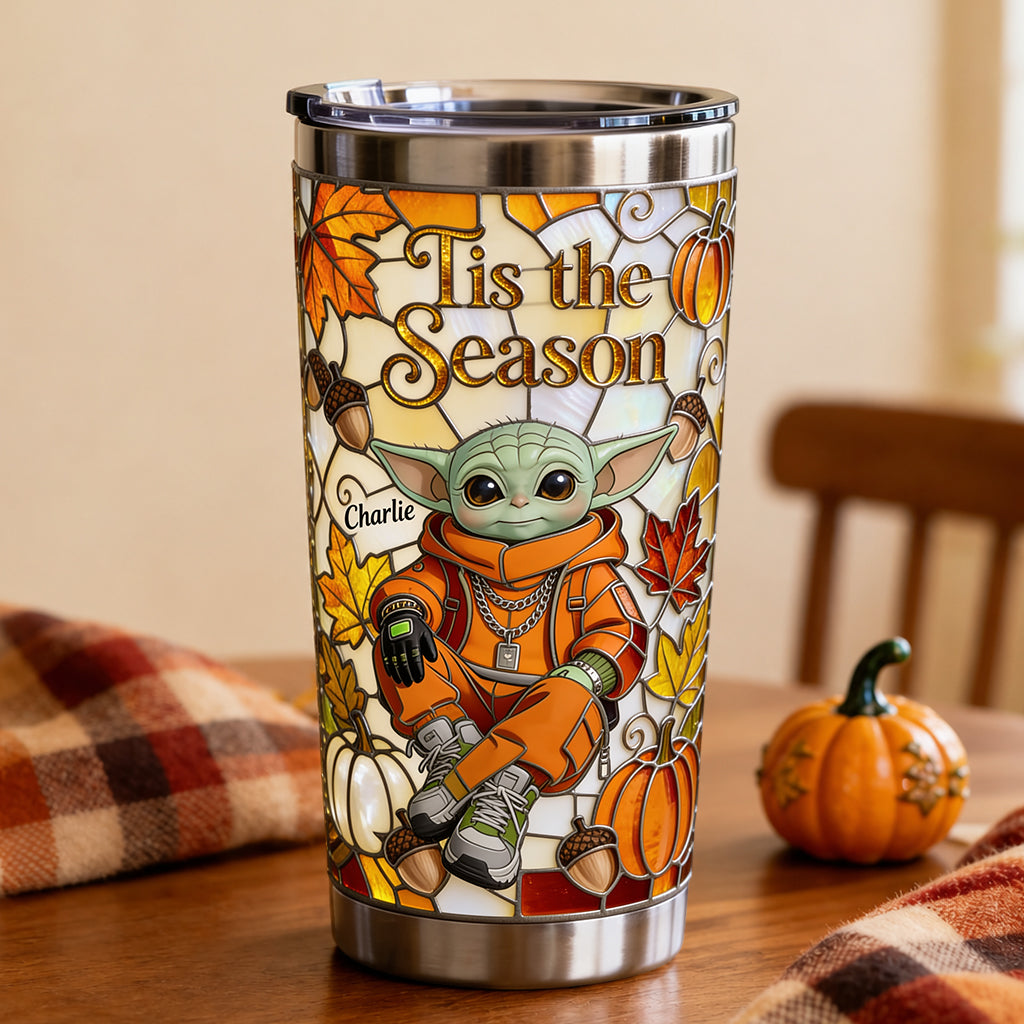 Personalized Autumn Vibes Tumbler with Custom Name for Her/Him Tumbler GradoCreations