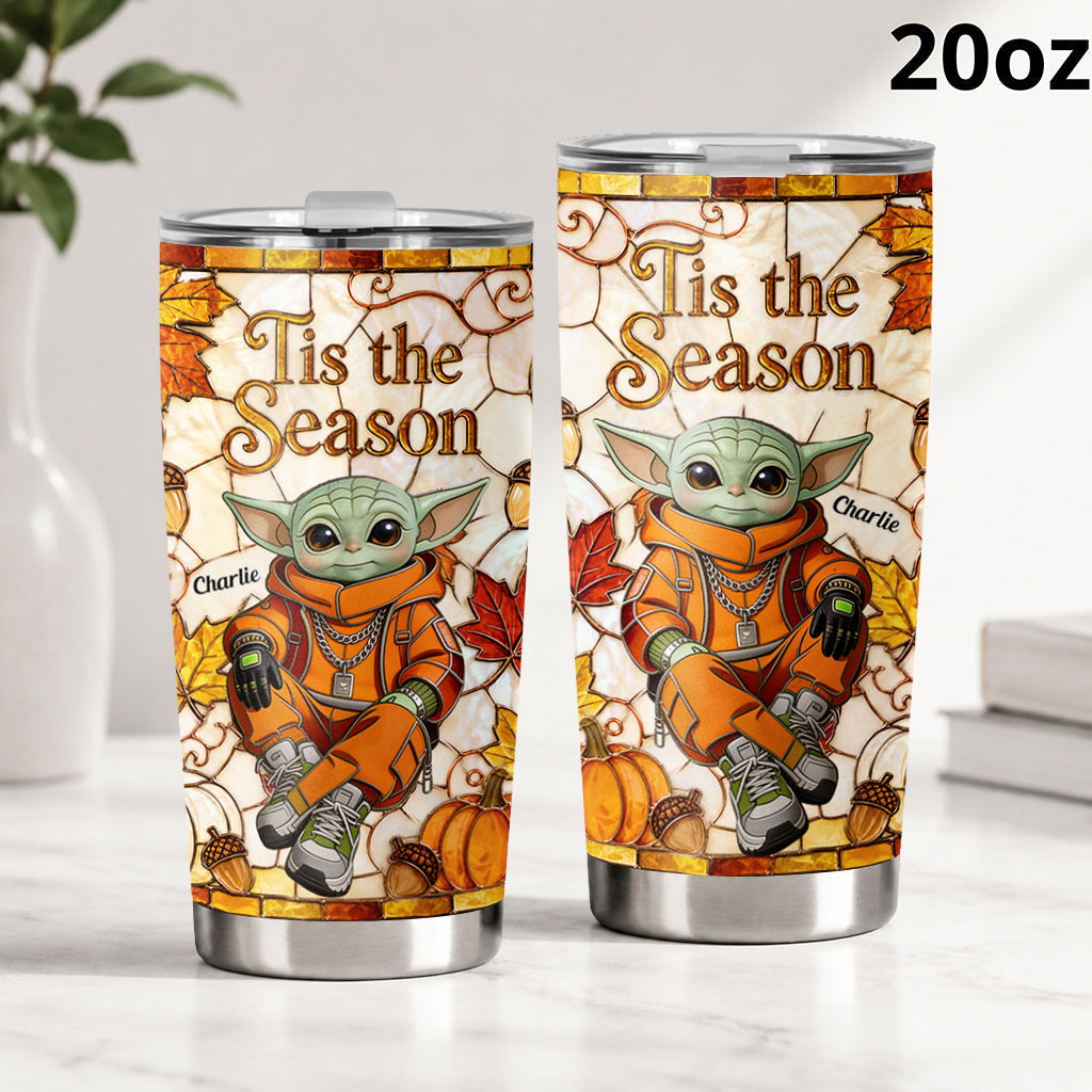 Personalized Autumn Vibes Tumbler with Custom Name for Her/Him Tumbler GradoCreations