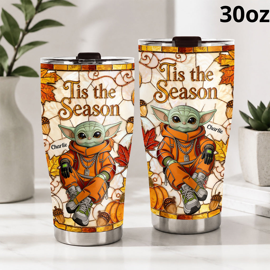 Personalized Autumn Vibes Tumbler with Custom Name for Her/Him Tumbler GradoCreations