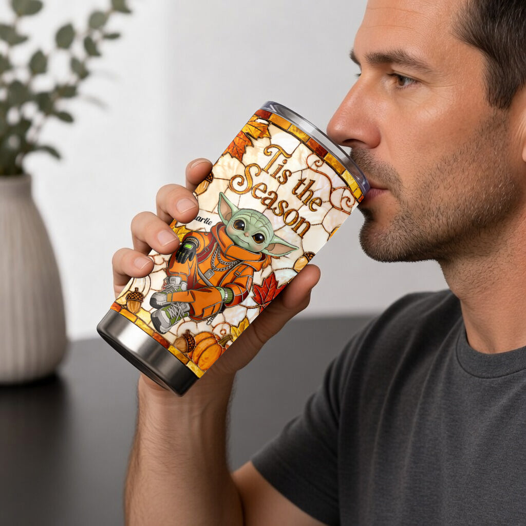 Personalized Tumbler with Autumn Theme Custom Name Gift for Any Occasion Tumbler GradoCreations
