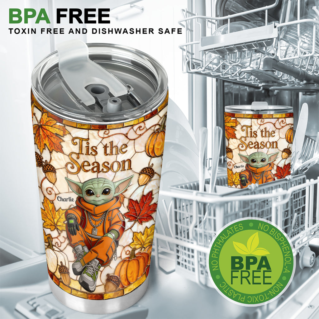 Personalized Autumn Vibes Tumbler with Custom Name for Her/Him Tumbler GradoCreations