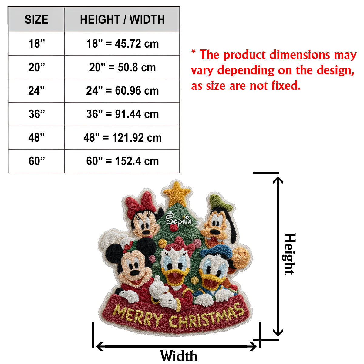 Personalized Merry Christmas Mouse Non-Slip Rug for Kids Non-Slip Tufted Rug GradoCreations