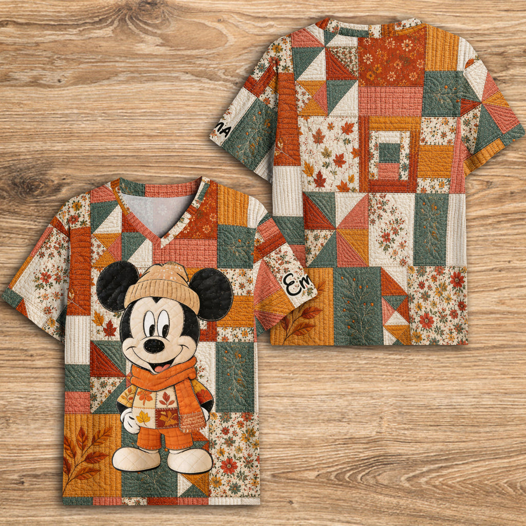 Personalized Cartoon Magical Mouse V-Neck T-Shirt Gift for Fall Fully Printed V-Neck T-Shirt GradoCreations