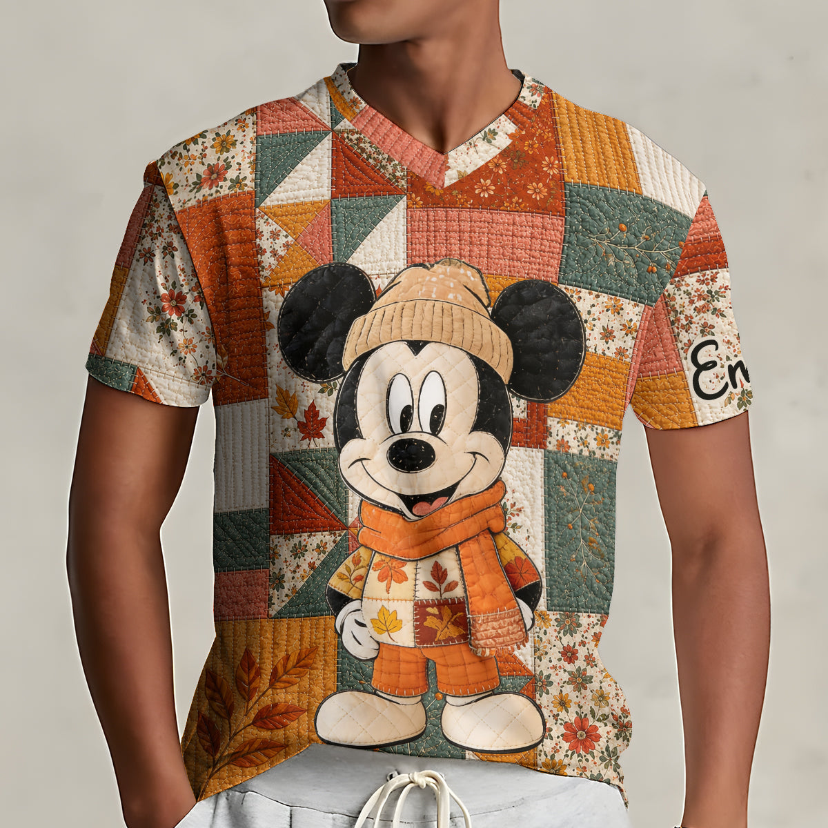 Personalized Cartoon Magical Mouse V-Neck T-Shirt Gift for Fall Fully Printed V-Neck T-Shirt GradoCreations
