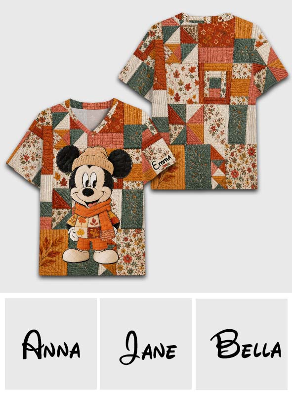 Personalized Cartoon Magical Mouse V-Neck T-Shirt Gift for Fall Fully Printed V-Neck T-Shirt GradoCreations
