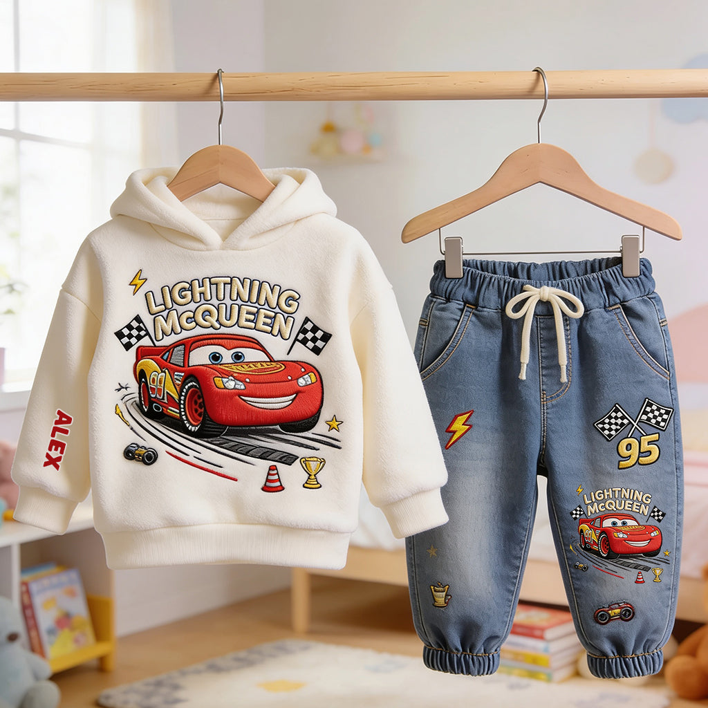 Personalized Kids Hoodie & Jogger Set Racing Adventure Gift Kid Hoodie & Kid Jogger Sweatpants GradoCreations