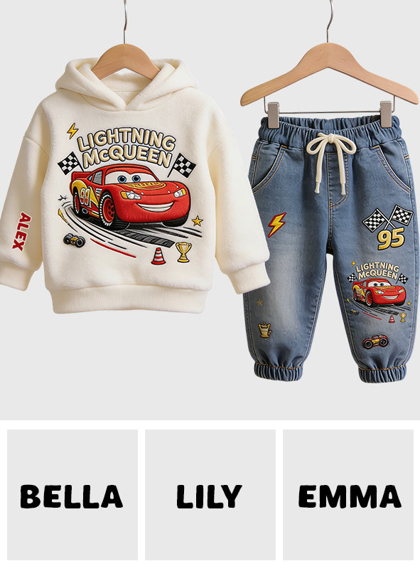 Personalized Kids Hoodie & Jogger Set Racing Adventure Gift Kid Hoodie & Kid Jogger Sweatpants GradoCreations