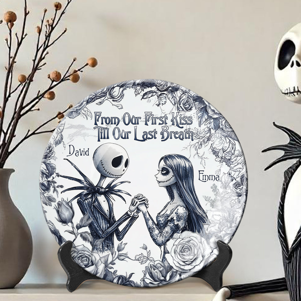 Personalized Nightmare Ceramic Plate Custom Name Gift for Couples Ceramic Round Plate GradoCreations
