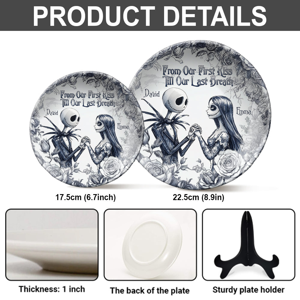 Personalized Nightmare Ceramic Plate Custom Name Gift for Couples Ceramic Round Plate GradoCreations
