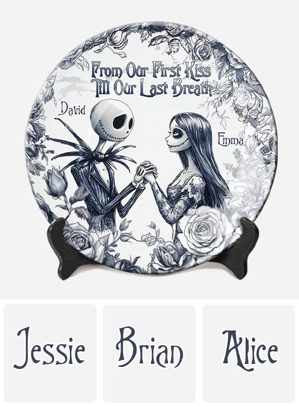 Personalized Nightmare Ceramic Plate Custom Name Gift for Couples Ceramic Round Plate GradoCreations