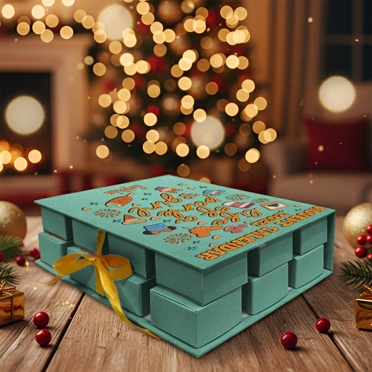 Personalized Advent Calendar with Ornaments for Kids | Christmas Countdown Gift Folded Advent Calendar With Ornaments GradoCreations