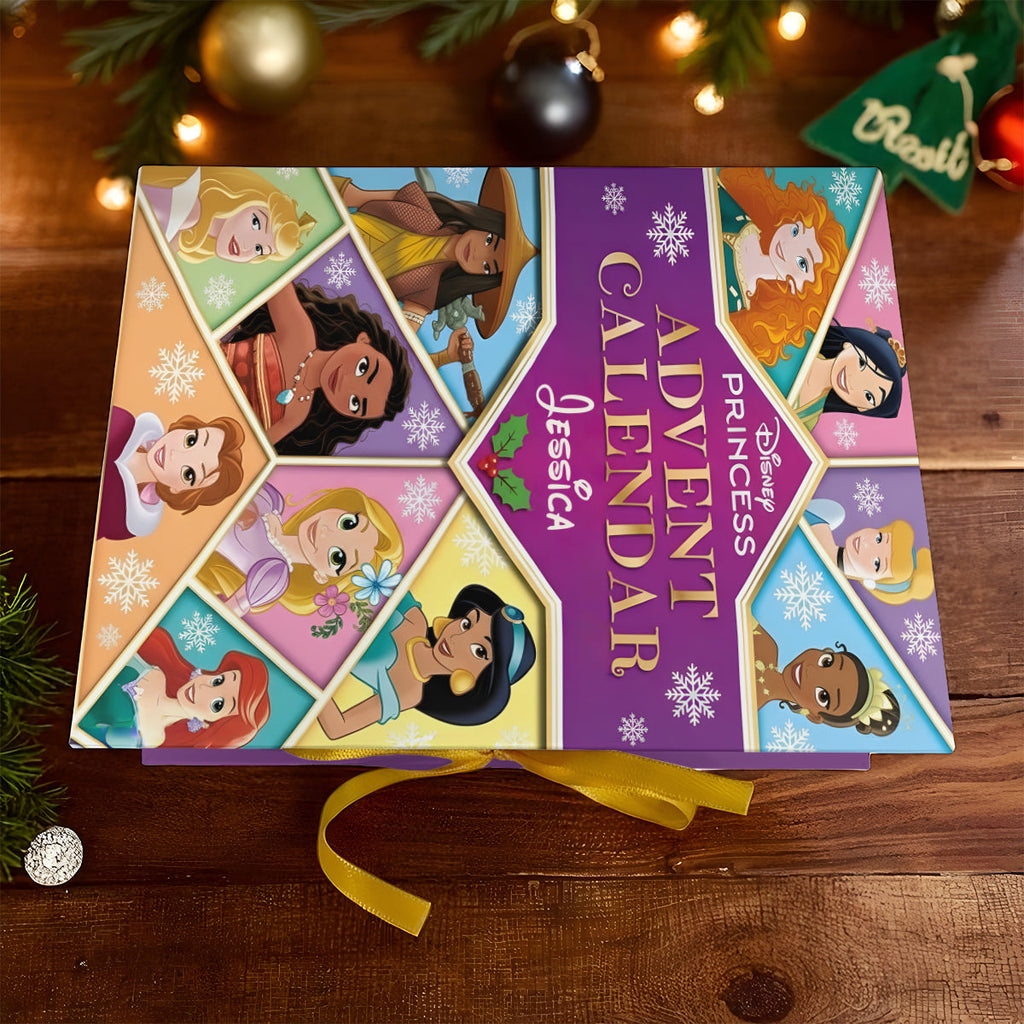 Personalized Disney Princess Advent Calendar with Ornaments for Kids Folded Advent Calendar With Ornaments GradoCreations