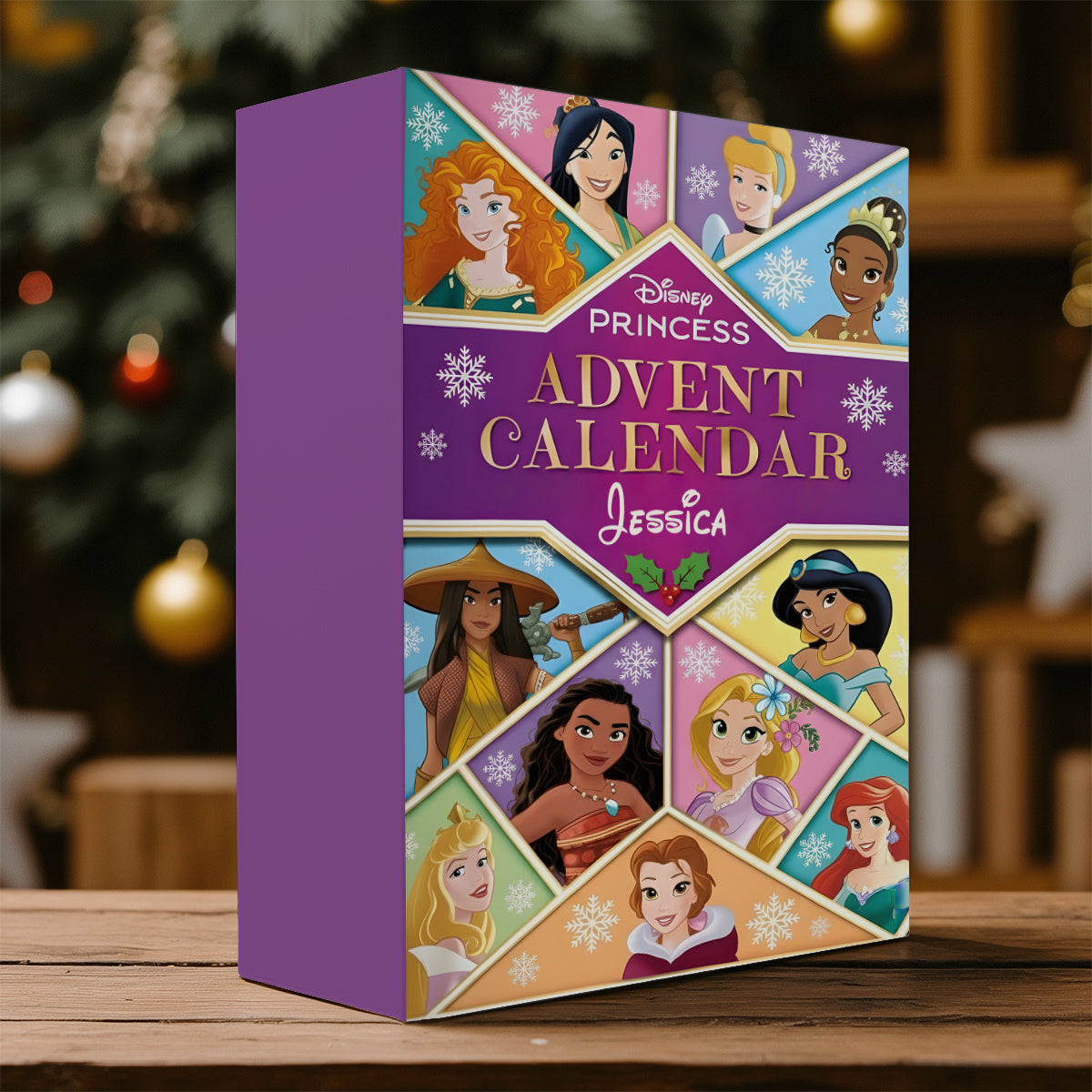 Personalized Disney Princess Advent Calendar with Ornaments for Kids Folded Advent Calendar With Ornaments GradoCreations
