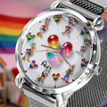 Personalized Pride Women’s Hand Watch with Colorful Design Women Hand Watch GradoCreations