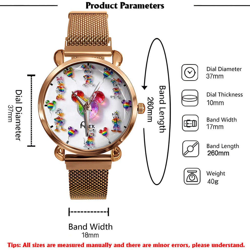 Personalized Pride Women’s Hand Watch with Colorful Design Women Hand Watch GradoCreations