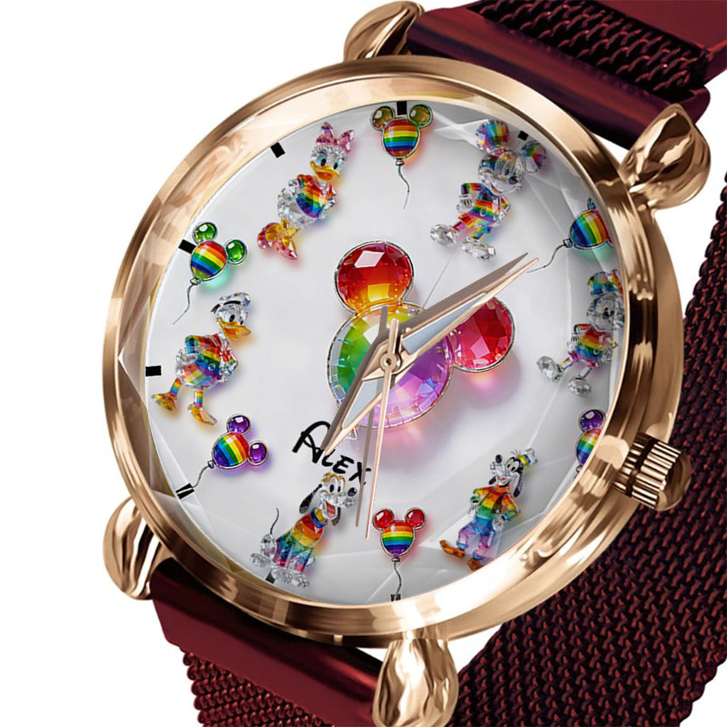 Personalized Pride Women’s Hand Watch with Colorful Design Women Hand Watch GradoCreations